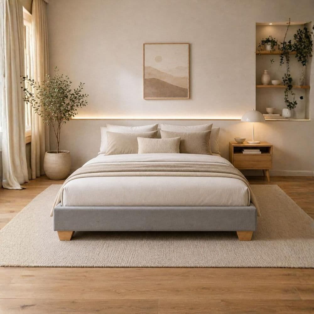 Base Cama 140X190 Gris Piel Durazno
