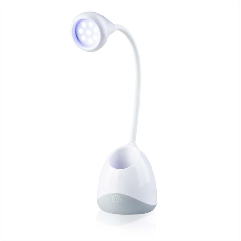 Lámpara De Mesa De Noche Moderna Con Luz Led Uv Y Puerto Usb Blanco