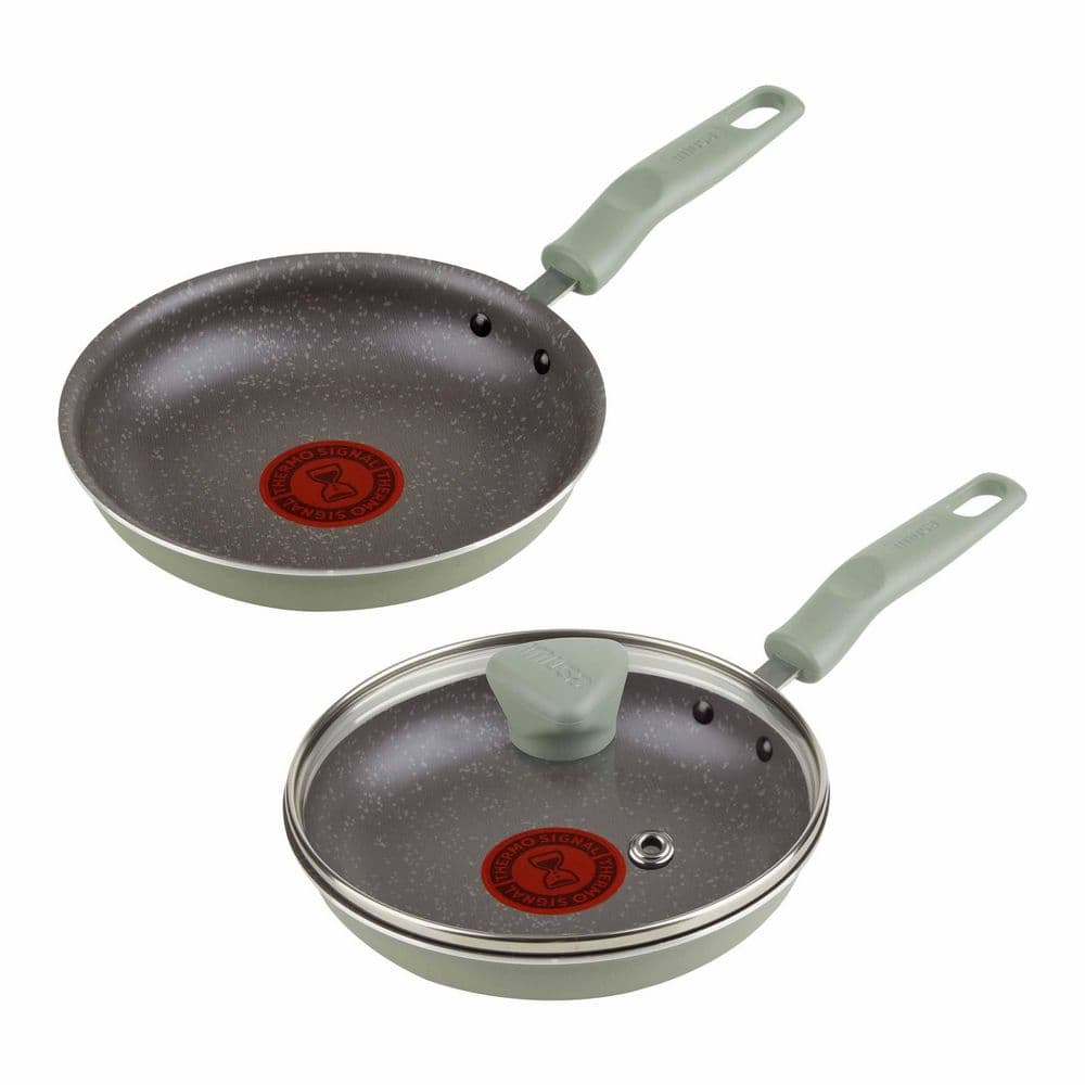 Set 2 cacerolas 16cm tapa de vidrio IMUSA Antiadherente Fresh 3 piezas Verde