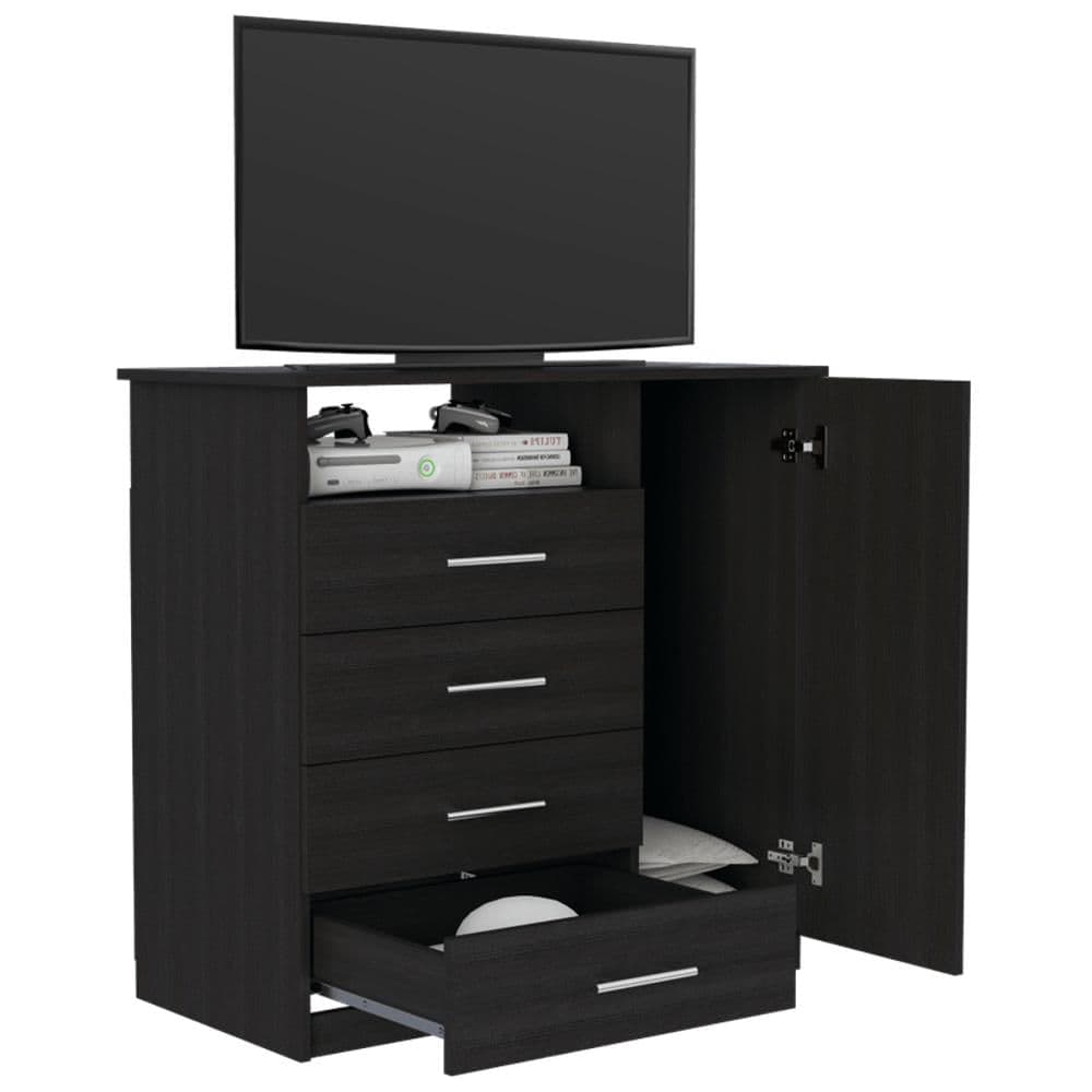 Organizador Barlovento, Wengue, Con Cuatro Cajones Y Una Puerta
